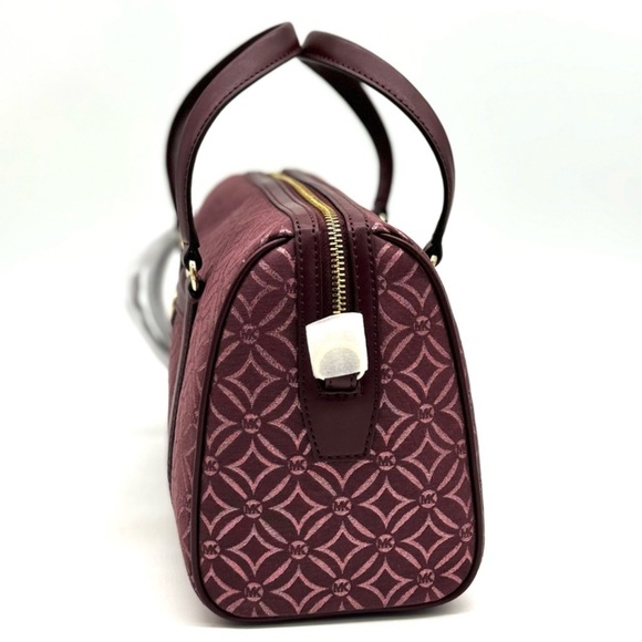 Michael Kors Medium Travel Duffle Satchel Bag Ox Blood Multi - Picture 4 of 11
